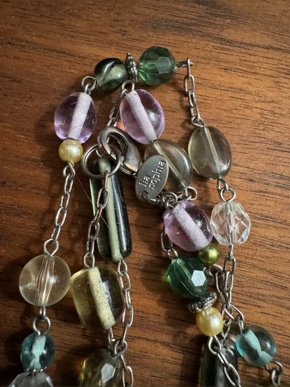 Lia Sophia Silver Toned Beaded Necklace - Picture 6 of 6